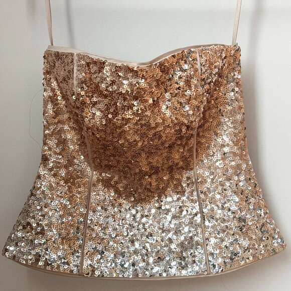 Sequin Bustier for NYE from White House Black Market, Size 0 but fits like an XS - Picture 2 of 7